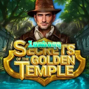 Tampilan visual slot Secrets of the Golden Temple dengan tema kuil emas dan hutan.